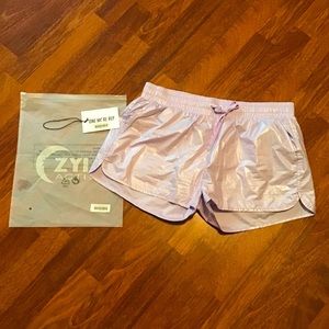 Zyia Lilac Shine Bomber Shorts